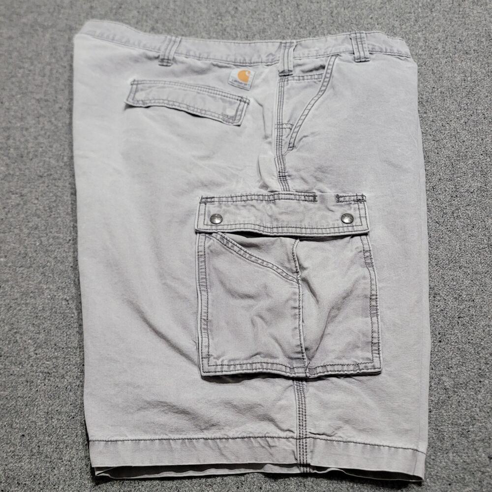 Carhartt Shorts Mens 48 Washed Gray Relaxed Fit Cotton Canvas Cargo 11" Utility